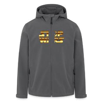 Stop Wars - Recycelte Männer Softshell-Jacke von Stanley/Stella - Anthrazit - Vorne - AI Model Male 185 light (185cm)