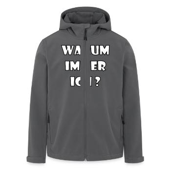 WARUM IMMER ICH? - Recycelte Männer Softshell-Jacke von Stanley/Stella - Anthrazit - Vorne - AI Model Male 185 light (185cm)