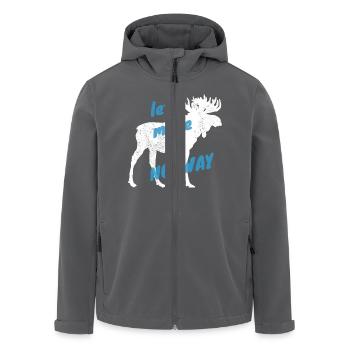 Norwegen Elch Auswandern Umzug Geschenk - Recycelte Männer Softshell-Jacke von Stanley/Stella - Anthrazit - Vorne - AI Model Male 185 light (185cm)