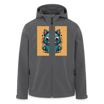 süßes Katzen Monster Manga Japan Asia Look retro - Recycelte Männer Softshell-Jacke von Stanley/Stella - Anthrazit - Vorne - AI Model Male 185 light (185cm)