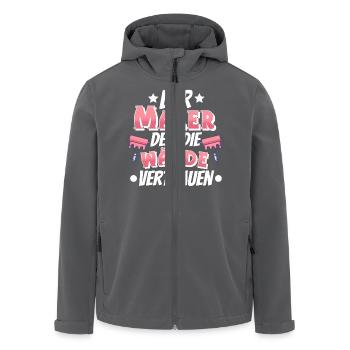 Maler - Recycelte Männer Softshell-Jacke von Stanley/Stella - Anthrazit - Vorne - AI Model Male 185 light (185cm)