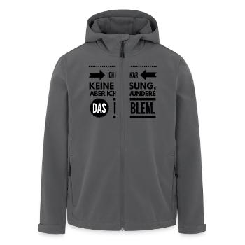 Keine Lösung - Problem bewundern - Recycelte Männer Softshell-Jacke von Stanley/Stella - Anthrazit - Vorne - AI Model Male 185 light (185cm)