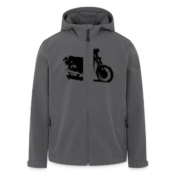 MZ ETZ 250 schräg - Recycelte Männer Softshell-Jacke von Stanley/Stella - Anthrazit - Vorne - AI Model Male 185 light (185cm)