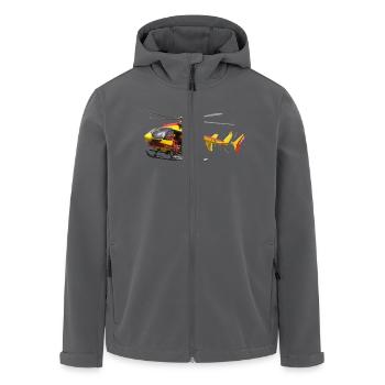 Zivilhubschrauber EC145 Sicherheit - Recycelte Männer Softshell-Jacke von Stanley/Stella - Anthrazit - Vorne - AI Model Male 185 light (185cm)