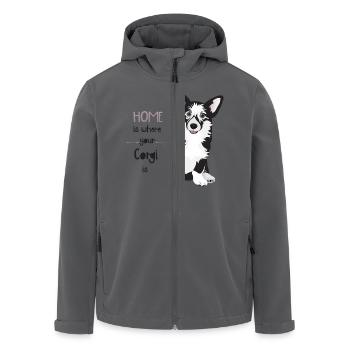HOME IS WHERE YOUR CORGI IS - Recycelte Männer Softshell-Jacke von Stanley/Stella - Anthrazit - Vorne - AI Model Male 185 light (185cm)
