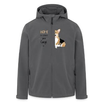 HOME IS WHERE UR CORGI IS - Recycelte Männer Softshell-Jacke von Stanley/Stella - Anthrazit - Vorne - AI Model Male 185 light (185cm)