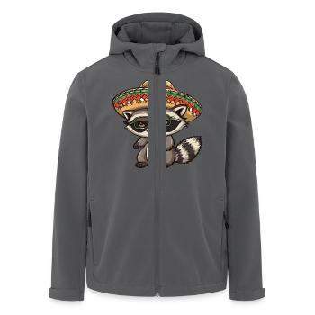 Waschbär Lustig Sombrero - Recycelte Männer Softshell-Jacke von Stanley/Stella - Anthrazit - Vorne - AI Model Male 185 light (185cm)