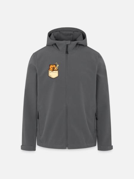 Capybara in Tasche liest Buch süßes Motiv - Recycelte Männer Softshell-Jacke von Stanley/Stella - Anthrazit