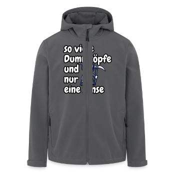 so viele Dumköpfe und nur eine Sense, lustig - Recycelte Männer Softshell-Jacke von Stanley/Stella - Anthrazit - Vorne - AI Model Male 185 light (185cm)