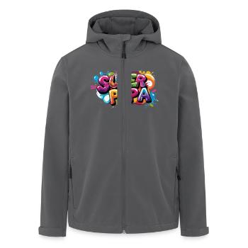 Cooles Superpapa Shirt im Graffiti Style für Väter - Recycelte Männer Softshell-Jacke von Stanley/Stella - Anthrazit - Vorne - AI Model Male 185 light (185cm)