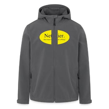 Nett hier, aber waren Sie schon mal in Wörgl? - Recycelte Männer Softshell-Jacke von Stanley/Stella - Anthrazit - Vorne - AI Model Male 185 light (185cm)