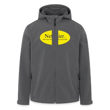 Nett hier, aber waren Sie schon mal in Lauterach? - Recycelte Männer Softshell-Jacke von Stanley/Stella - Anthrazit - Vorne - AI Model Male 185 light (185cm)