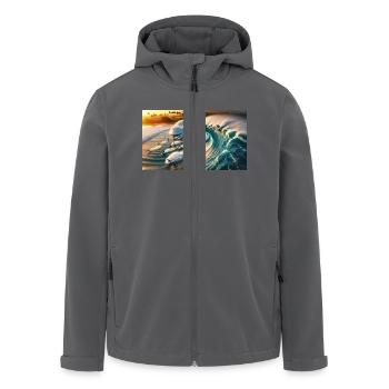 Pipelining von Surfern - Recycelte Männer Softshell-Jacke von Stanley/Stella - Anthrazit - Vorne - AI Model Male 185 light (185cm)