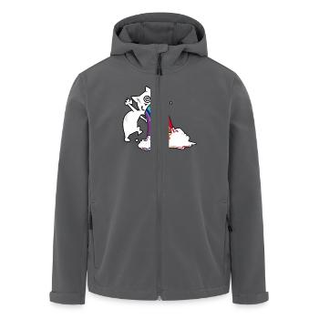 Regenbogenkotze Katze - Recycelte Männer Softshell-Jacke von Stanley/Stella - Anthrazit - Vorne - AI Model Male 185 light (185cm)