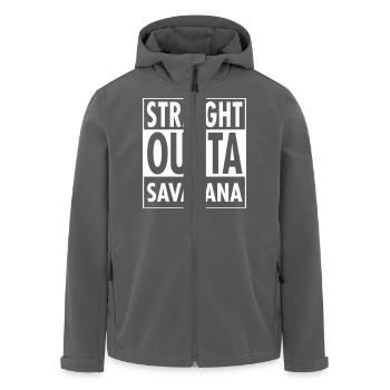 Straight Outta Savasana - Recycelte Männer Softshell-Jacke von Stanley/Stella - Anthrazit - Vorne - AI Model Male 185 light (185cm)