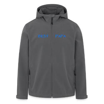 VATERTAG. ALLES GUTE ZUM GEBURTSTAG, PAPA. PAPA. ALLES GUTE ZUM GEBURTSTAG. - Recycelte Männer Softshell-Jacke von Stanley/Stella - Anthrazit - Vorne - AI Model Male 185 light (185cm)
