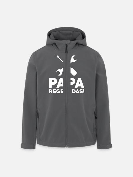 Papa regelt das - Recycelte Männer Softshell-Jacke von Stanley/Stella - Anthrazit