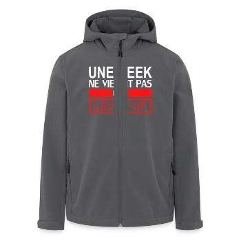 une geek ne vieillit pas elle level up - Recycelte Männer Softshell-Jacke von Stanley/Stella - Anthrazit - Vorne - AI Model Male 185 light (185cm)