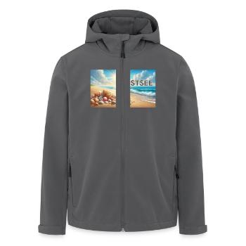 Ostsee - Recycelte Männer Softshell-Jacke von Stanley/Stella - Anthrazit - Vorne - AI Model Male 185 light (185cm)