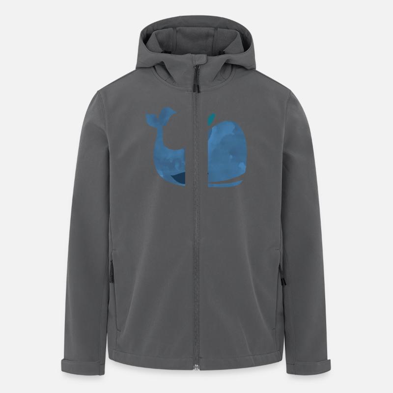 Blue Whale Bliss - Recycelte Männer Softshell-Jacke von Stanley/Stella - Anthrazit