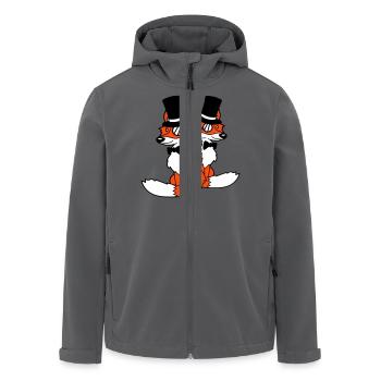 2 Füchse Freunde Zylinder Herren Monokel Brille - Recycelte Männer Softshell-Jacke von Stanley/Stella - Anthrazit - Vorne - AI Model Male 185 light (185cm)