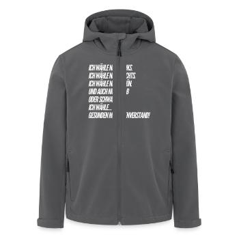 Lustiger Spruch - WAHLEN - Recycelte Männer Softshell-Jacke von Stanley/Stella - Anthrazit - Vorne - AI Model Male 185 light (185cm)