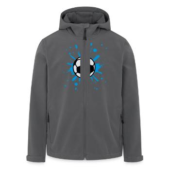 Fußball Farbspritzer WM Weltmeister Sport Kleckse - Recycelte Männer Softshell-Jacke von Stanley/Stella - Anthrazit - Vorne - AI Model Male 185 light (185cm)