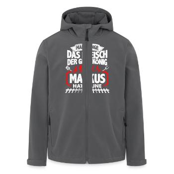 MARKUS - Grill - Recycelte Männer Softshell-Jacke von Stanley/Stella - Anthrazit - Vorne - AI Model Male 185 light (185cm)