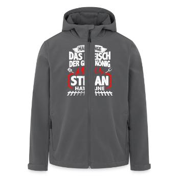 STEFAN - Grill - Recycelte Männer Softshell-Jacke von Stanley/Stella - Anthrazit - Vorne - AI Model Male 185 light (185cm)