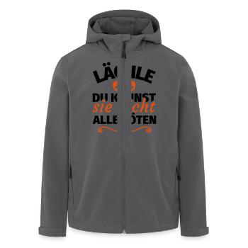 Lächle Du kannst sie nicht alle töten - Recycelte Männer Softshell-Jacke von Stanley/Stella - Anthrazit - Vorne - AI Model Male 185 light (185cm)
