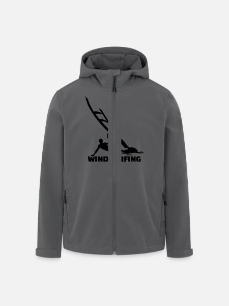 Windsurfing - Recycelte Männer Softshell-Jacke von Stanley/Stella - Anthrazit