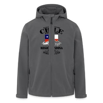 Chile - Flag & Mountains - Recycelte Männer Softshell-Jacke von Stanley/Stella - Anthrazit - Vorne - AI Model Male 185 light (185cm)