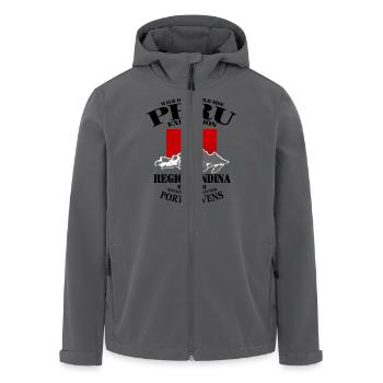 Peru - Flag & Mountains - Recycelte Männer Softshell-Jacke von Stanley/Stella - Anthrazit - Vorne - AI Model Male 185 light (185cm)