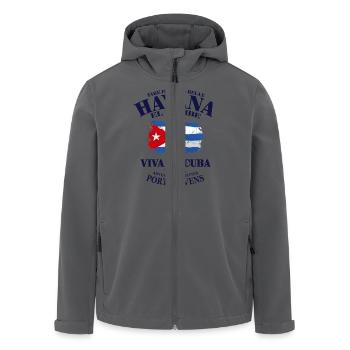 Havana - Cuba Flag - Recycelte Männer Softshell-Jacke von Stanley/Stella - Anthrazit - Vorne - AI Model Male 185 light (185cm)