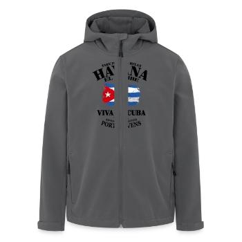 Havana - Cuba Flag - Recycelte Männer Softshell-Jacke von Stanley/Stella - Anthrazit - Vorne - AI Model Male 185 light (185cm)