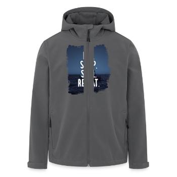 EAT. SLEEP. SAIL. REPEAT - Recycelte Männer Softshell-Jacke von Stanley/Stella - Anthrazit - Vorne - AI Model Male 185 light (185cm)