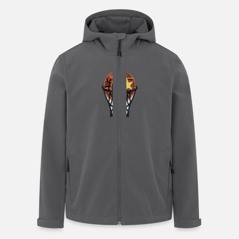 Gestickter Basketball - Recycelte Männer Softshell-Jacke von Stanley/Stella - Anthrazit