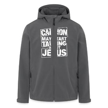 Dein Glaube, deine Stimme - Recycelte Männer Softshell-Jacke von Stanley/Stella - Anthrazit - Vorne - AI Model Male 185 light (185cm)