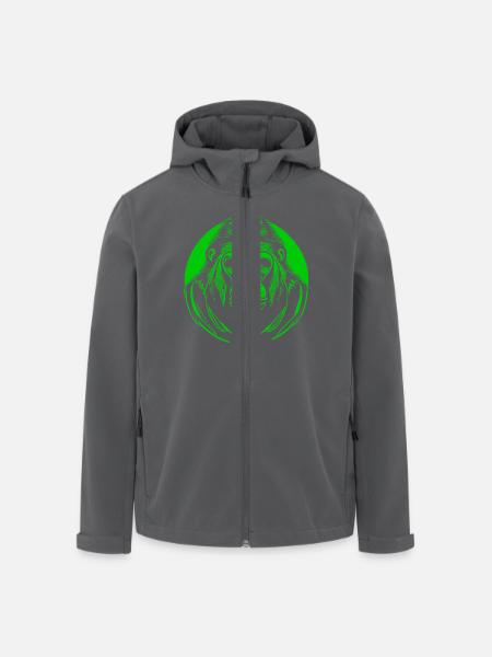 Grünes Gorilla Logo - Recycelte Männer Softshell-Jacke von Stanley/Stella - Anthrazit