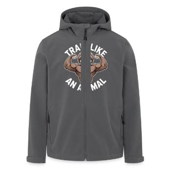 Trainieren wie ein Tier: Muskulöses Faultier - Recycelte Männer Softshell-Jacke von Stanley/Stella - Anthrazit - Vorne - AI Model Male 185 light (185cm)