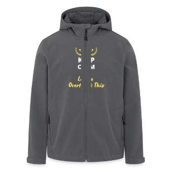 "Bleib ruhig und lass mich darüber nachdenken" - Humor - Recycelte Männer Softshell-Jacke von Stanley/Stella - Anthrazit - Vorne - AI Model Male 185 light (185cm)