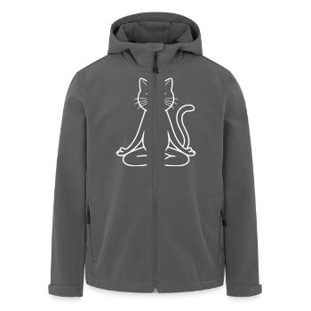 Zen Cat: Master of Relaxation - Recycelte Männer Softshell-Jacke von Stanley/Stella - Anthrazit - Vorne - AI Model Male 185 light (185cm)