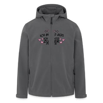 ich bin so süß, ich könnt zucker pupsen - Recycelte Männer Softshell-Jacke von Stanley/Stella - Anthrazit - Vorne - AI Model Male 185 light (185cm)