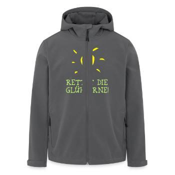 Rettet die Glühbirne! - Save the Bulb! - Recycelte Männer Softshell-Jacke von Stanley/Stella - Anthrazit - Vorne - AI Model Male 185 light (185cm)