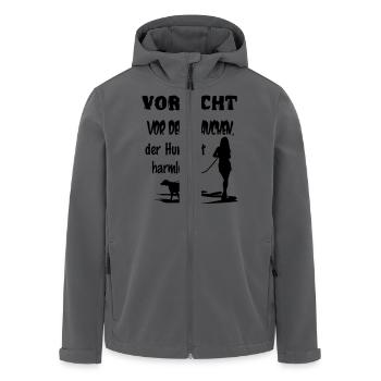 Vorsicht vor dem Frauchen - Recycelte Männer Softshell-Jacke von Stanley/Stella - Anthrazit - Vorne - AI Model Male 185 light (185cm)