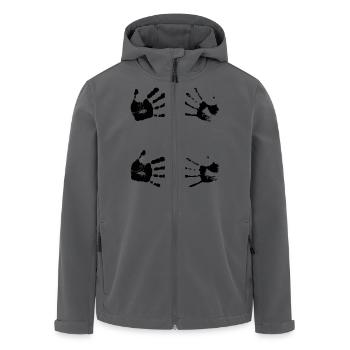 Schwarze Handabdrücke. Geschenk - Recycelte Männer Softshell-Jacke von Stanley/Stella - Anthrazit - Vorne - AI Model Male 185 light (185cm)