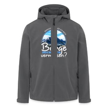 Vermissen mich die Berge? Geschenk - Recycelte Männer Softshell-Jacke von Stanley/Stella - Anthrazit - Vorne - AI Model Male 185 light (185cm)