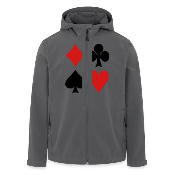 Karten - Poker - Recycelte Männer Softshell-Jacke von Stanley/Stella - Anthrazit - Vorne - AI Model Male 185 light (185cm)