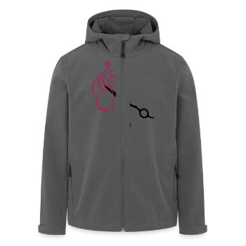 Frisör-Schere und Locke / haircut with - Recycelte Männer Softshell-Jacke von Stanley/Stella - Anthrazit - Vorne - AI Model Male 185 light (185cm)