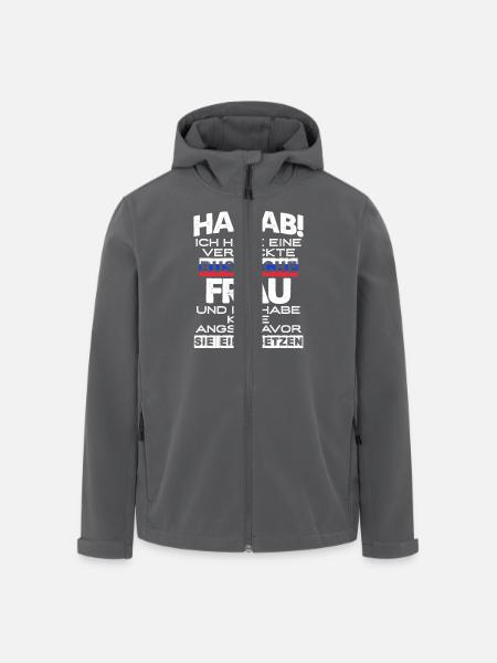 Ich habe eine verrückte russische Frau... Geschenk - Recycelte Männer Softshell-Jacke von Stanley/Stella - Anthrazit